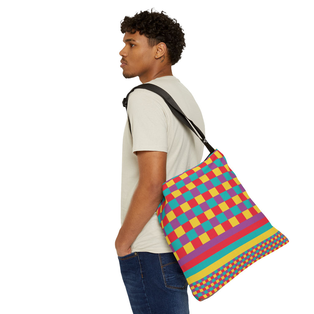 Colorblock Geometric Tote Bag