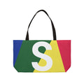 Personalized 'S' Colorblock Tote Bag — Monogram Weekender Tote