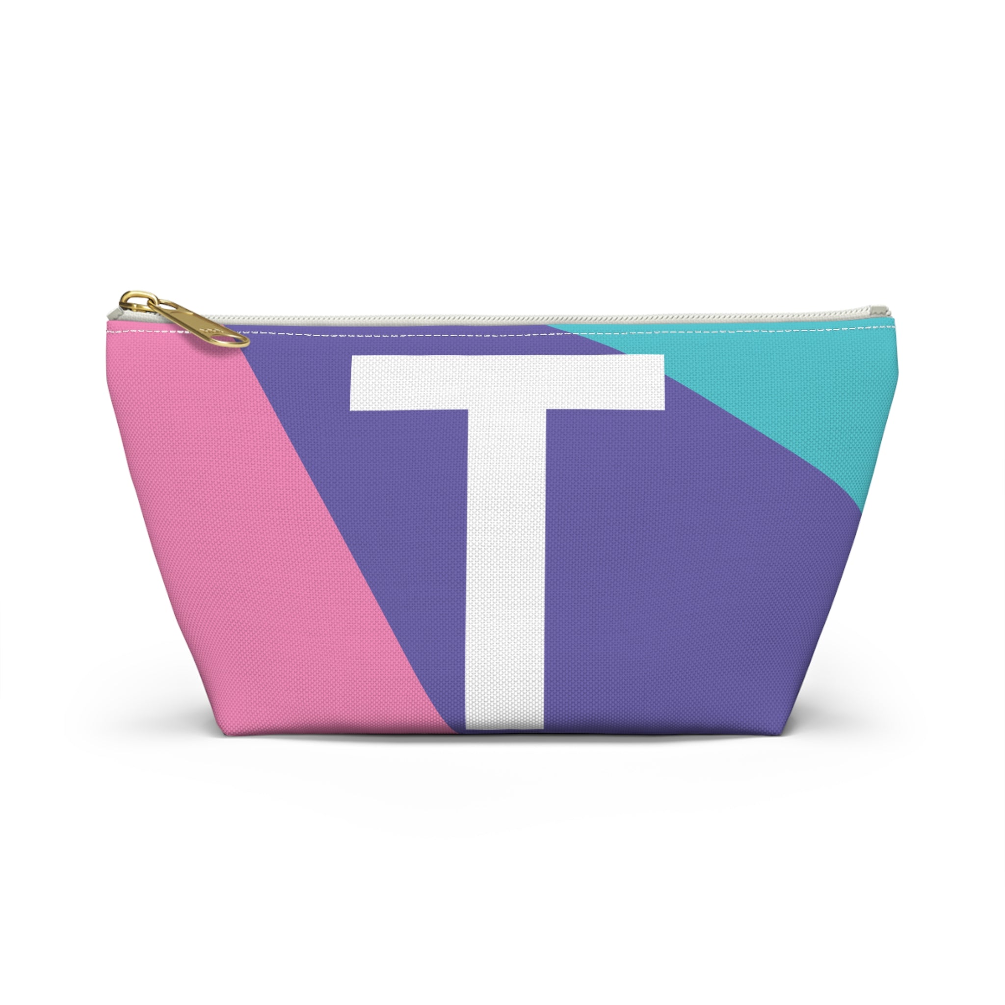 Initials Colorblock Accessory Pouch — Monogram T T-Bottom Cosmetic Bag