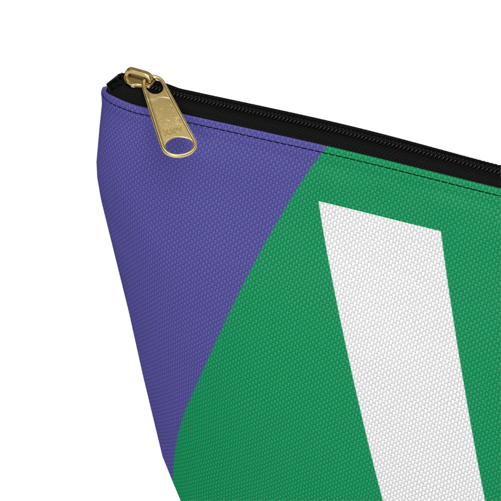 Initials Colorblock Accessory Pouch — Monogram V T-Bottom Cosmetic Bag