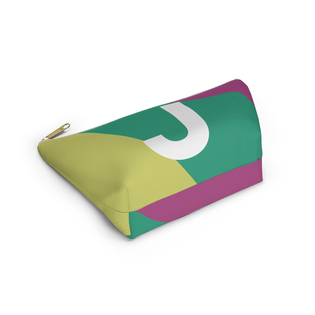 Initials Colorblock Accessory Pouch — Monogram J T-Bottom Cosmetic Bag