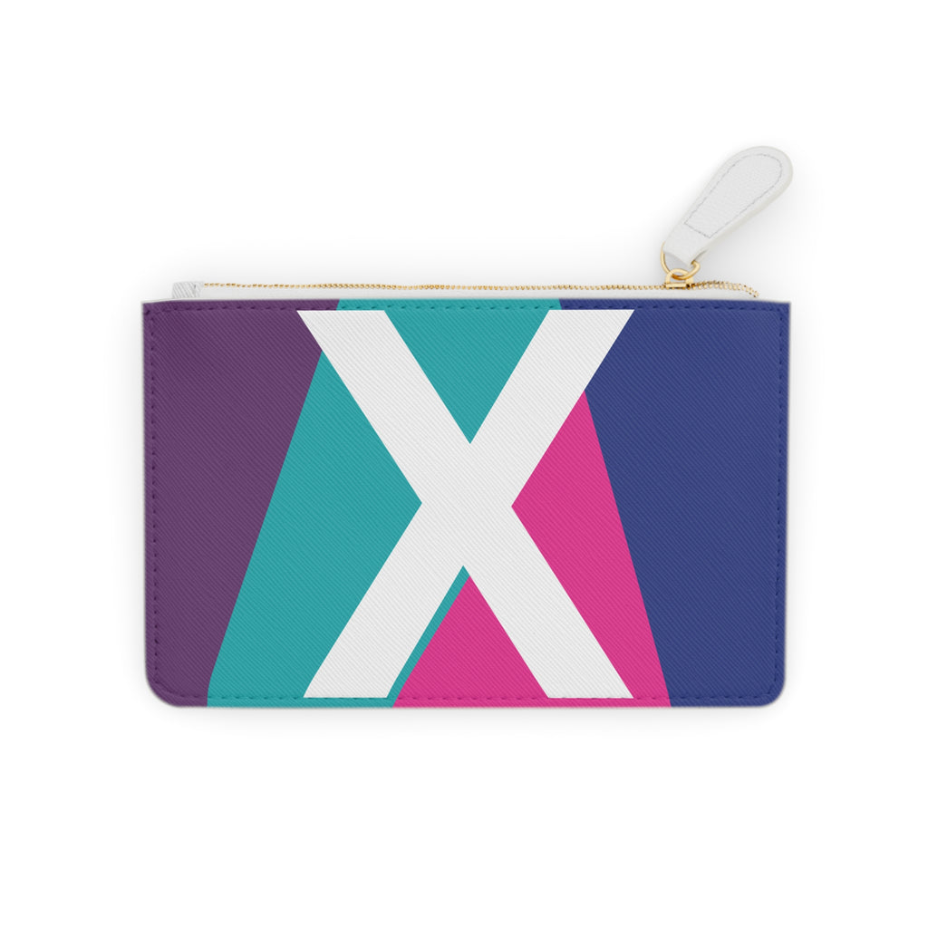 Initial X Mini Clutch — Colorblock Monogram Wristlet Wallet