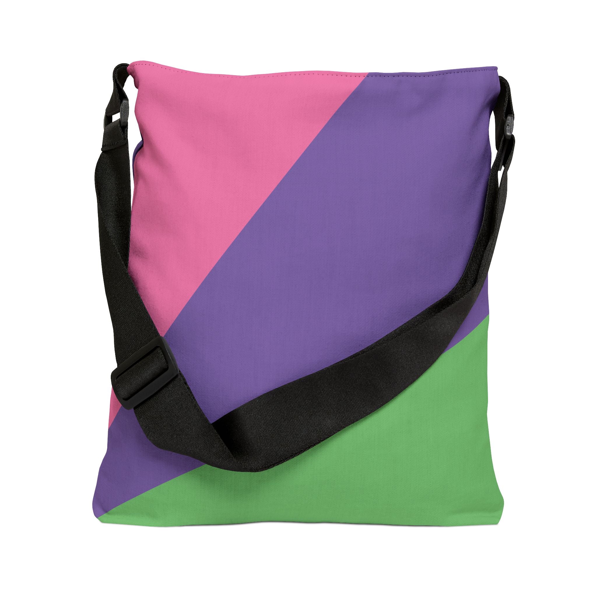 Colorblock Geometric Tote Bag — Adjustable Strap, Bright Abstract Pattern