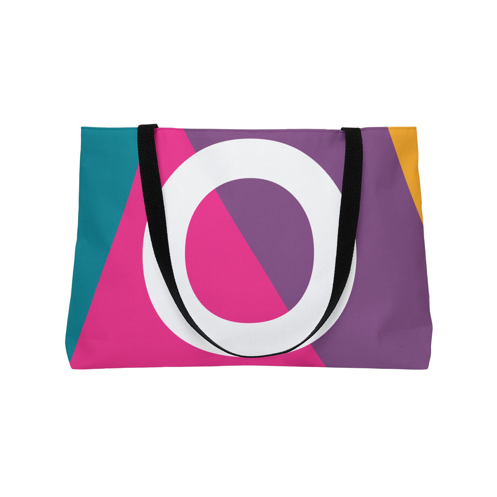 Personalized 'O' Colorblock Tote Bag — Monogram Weekender Tote