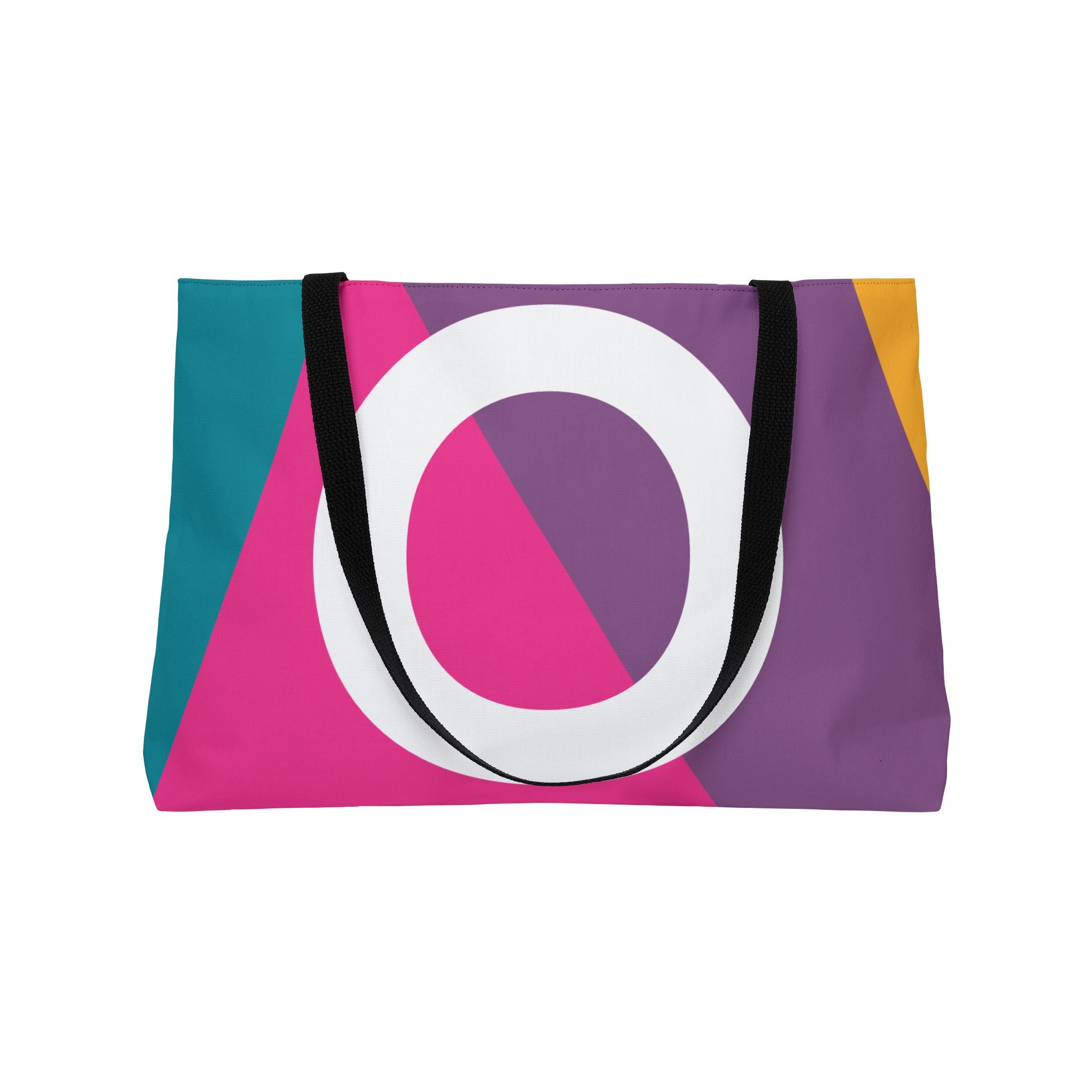 Personalized 'O' Colorblock Tote Bag — Monogram Weekender Tote