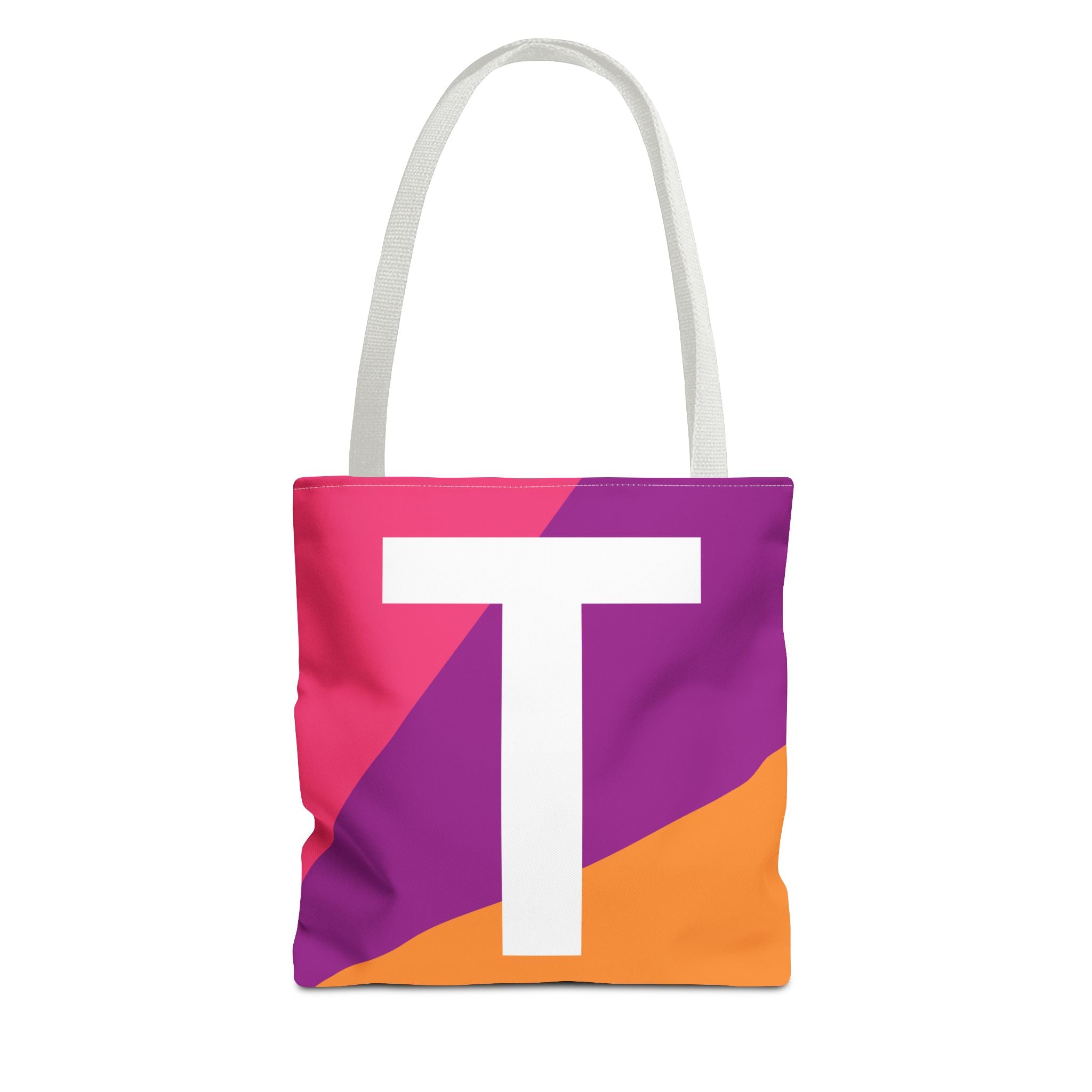 Monogram 'T' Colorblock Tote Bag — Personalized Initial T Shoulder Tote