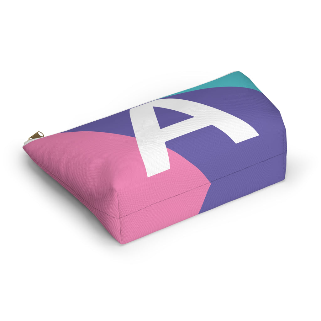 Initials Colorblock Accessory Pouch — Monogram A T-Bottom Cosmetic Bag