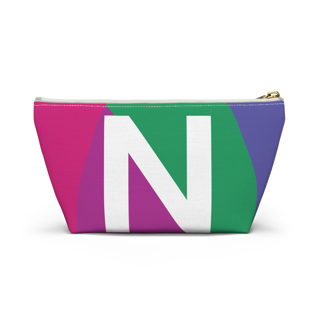 Initials Colorblock Accessory Pouch — Monogram N T-Bottom Cosmetic Bag