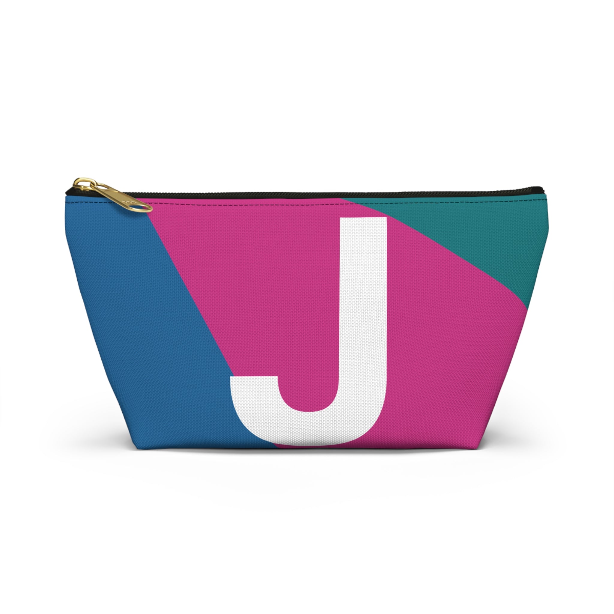 Initials Colorblock Accessory Pouch — Monogram J T-Bottom Cosmetic Bag