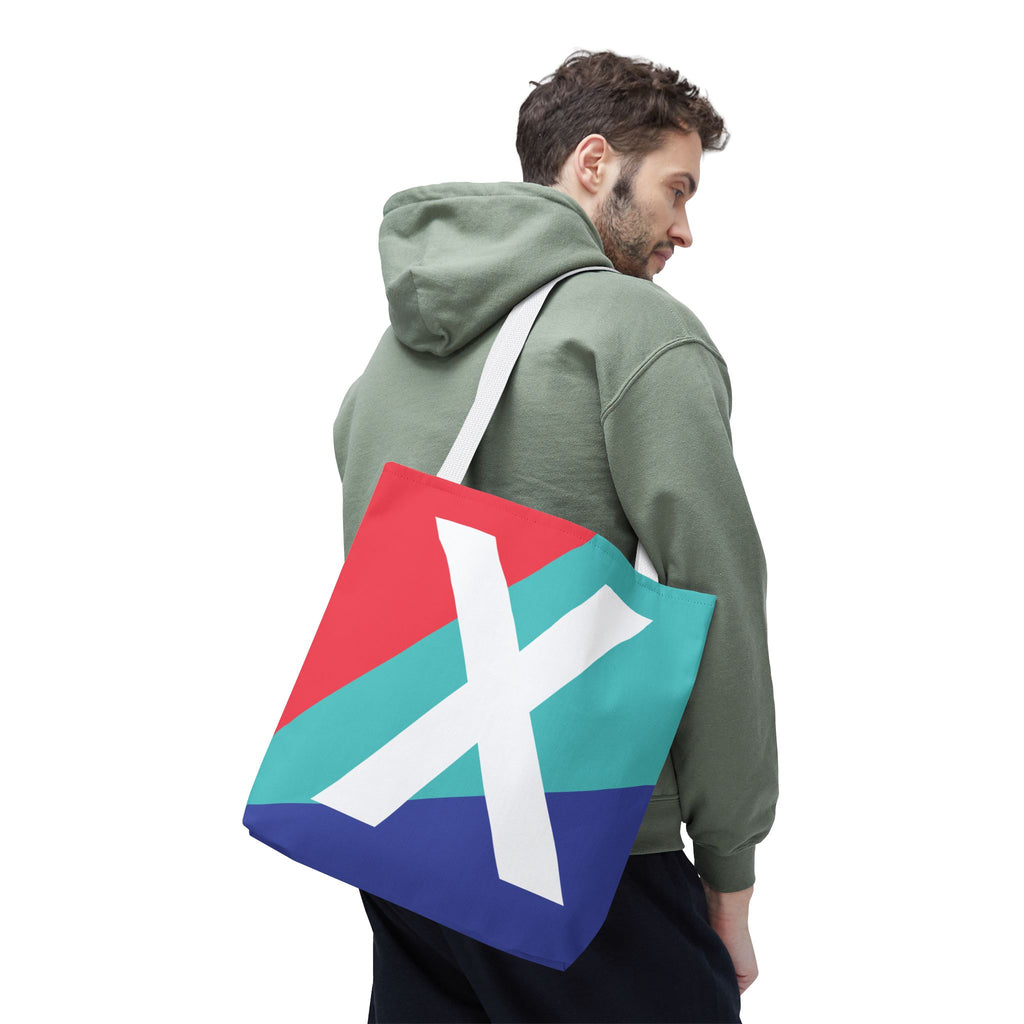 Monogram 'X' Colorblock Tote Bag — Personalized Initial X Shoulder Tote