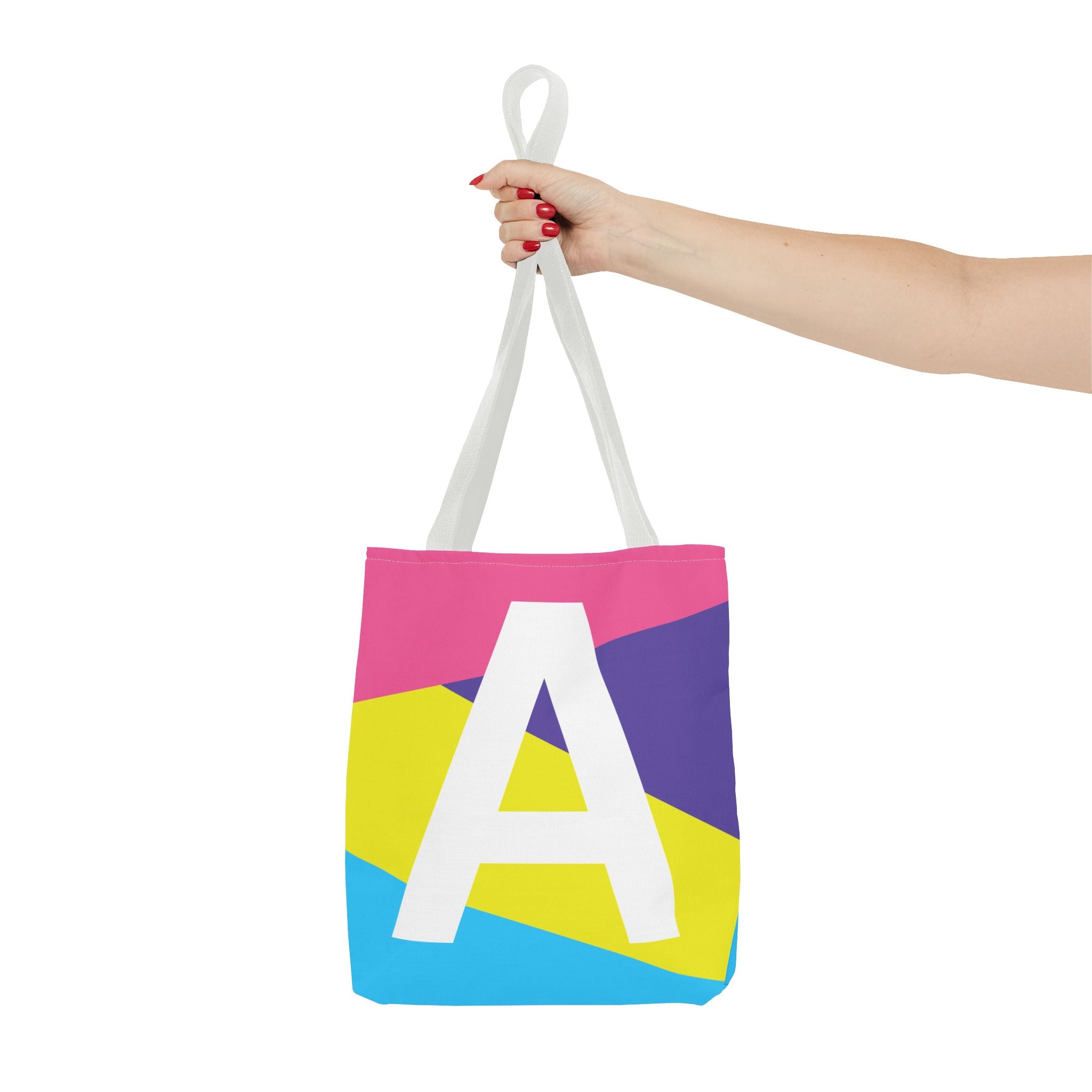 Monogram 'A' Colorblock Tote Bag — Personalized Initial A Shoulder Tote