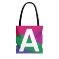 Monogram 'A' Colorblock Tote Bag — Personalized Initial A Shoulder Tote
