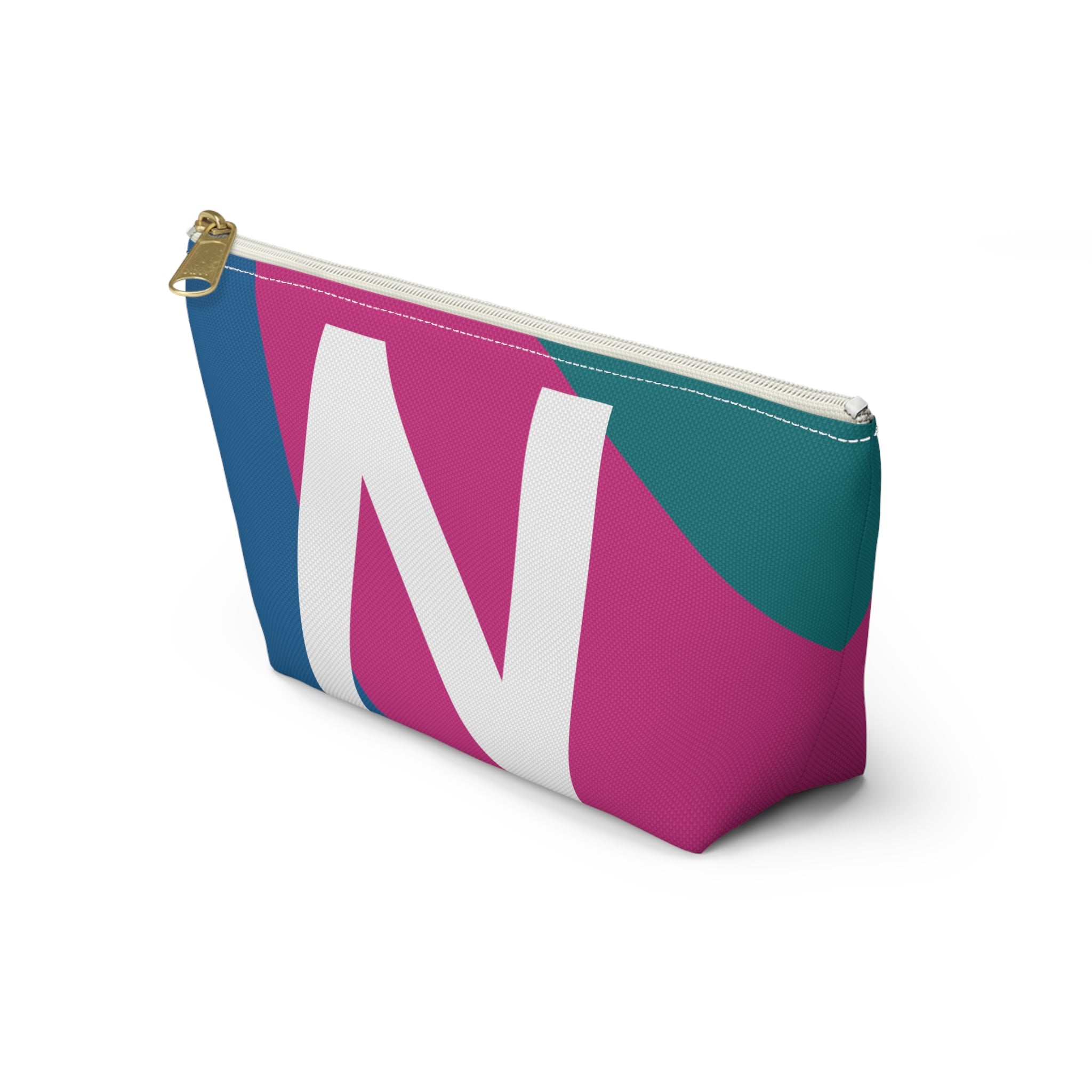 Initials Colorblock Accessory Pouch — Monogram N T-Bottom Cosmetic Bag