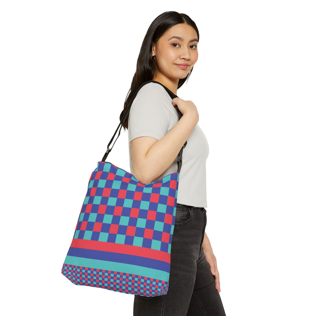 Colorblock Geometric Tote Bag