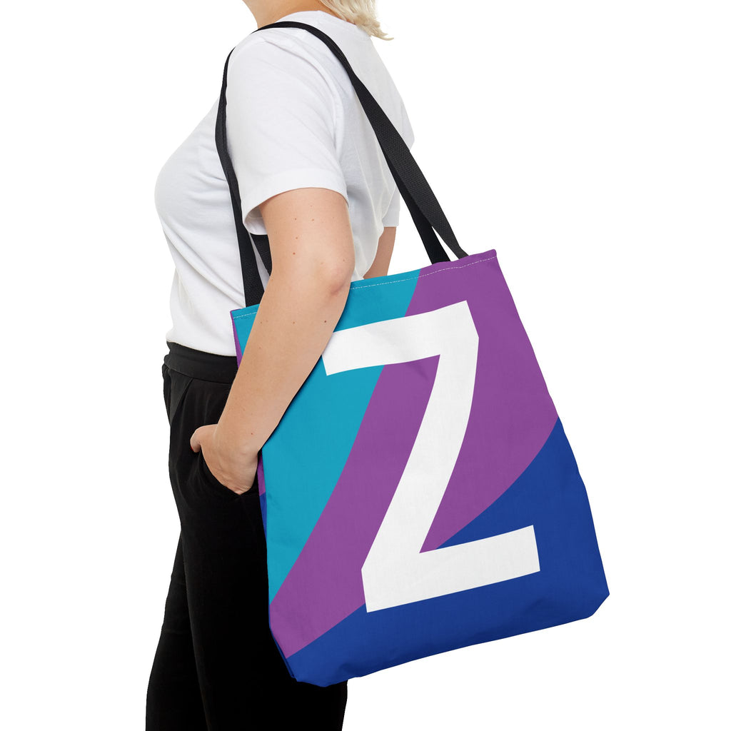 Monogram 'Z' Colorblock Tote Bag — Personalized Initial Z Shoulder Tote