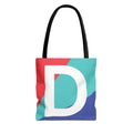 Monogram 'D' Colorblock Tote Bag — Personalized Initial D Shoulder Tote
