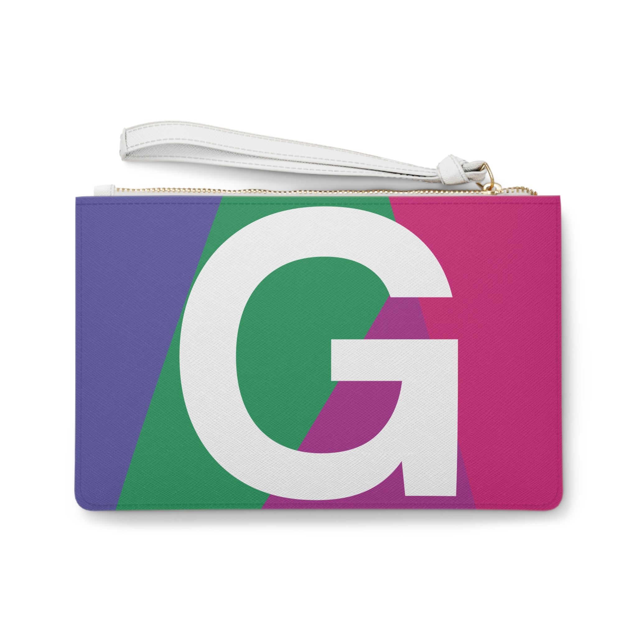 Monogram 'G' Colorblock Clutch Bag — Bold Geometric Wristlet for Everyday & Gifts