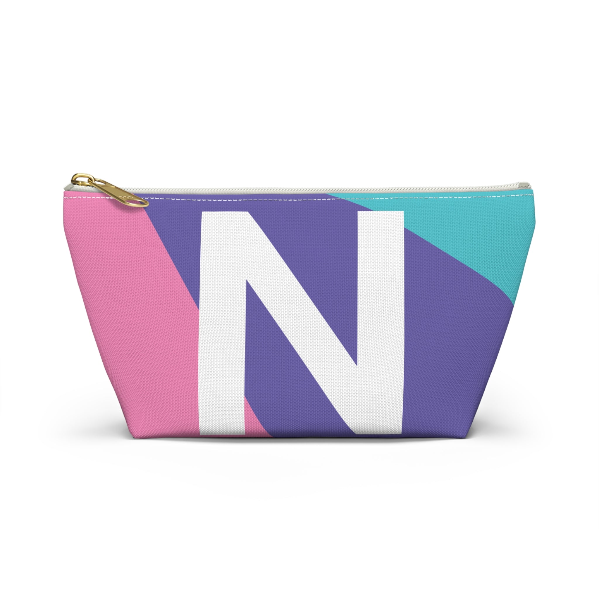 Initials Colorblock Accessory Pouch — Monogram N T-Bottom Cosmetic Bag