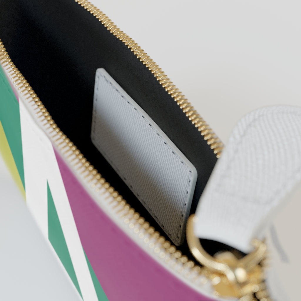 Initial A Mini Clutch — Colorblock Monogram Wristlet Wallet