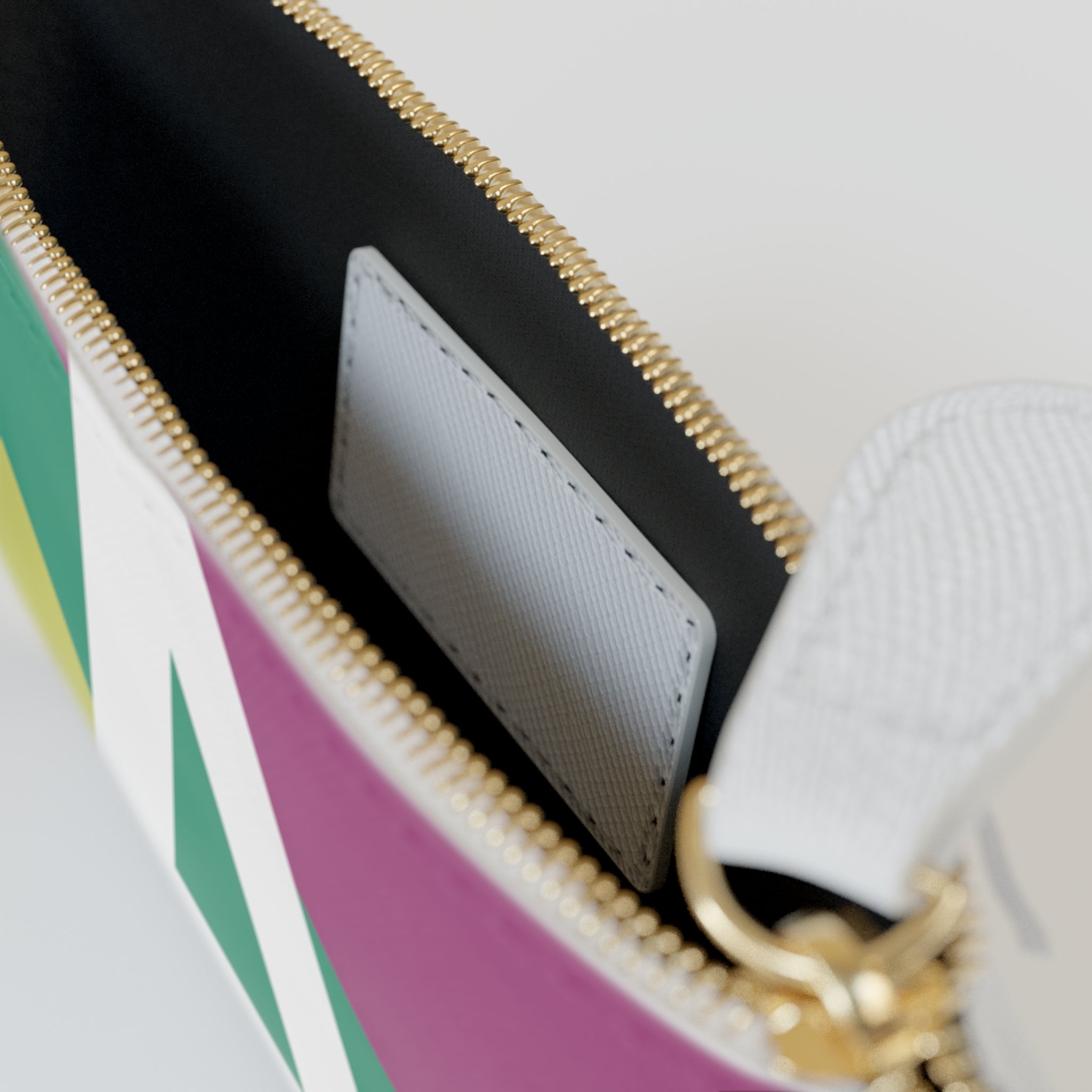 Initial A Mini Clutch — Colorblock Monogram Wristlet Wallet