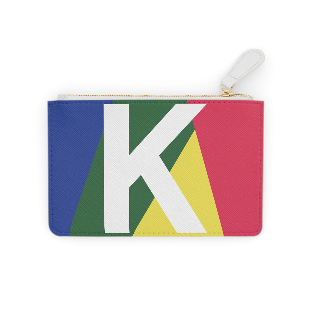 Initial K Mini Clutch — Colorblock Monogram Wristlet Wallet