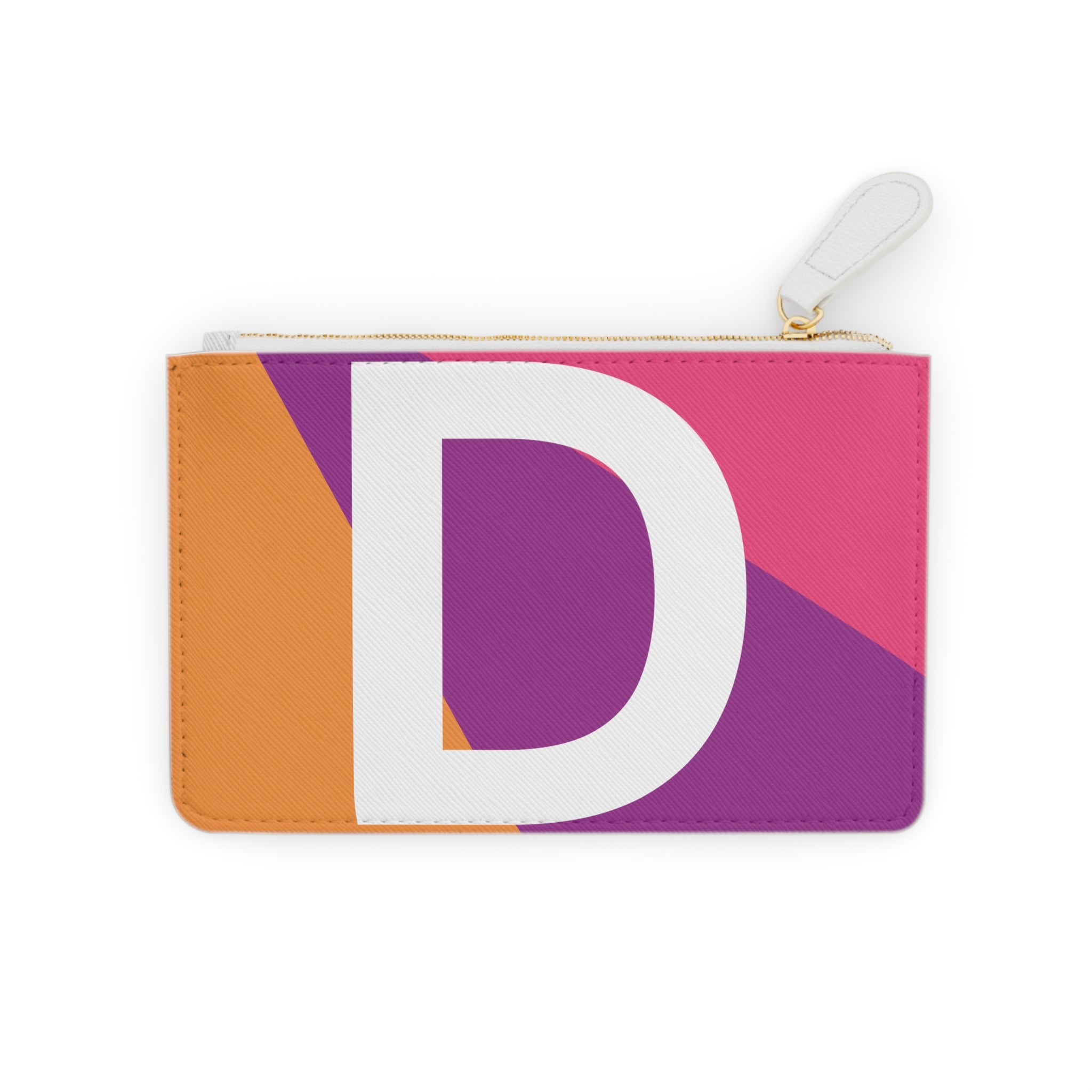 Initial D Mini Clutch — Colorblock Monogram Wristlet Wallet