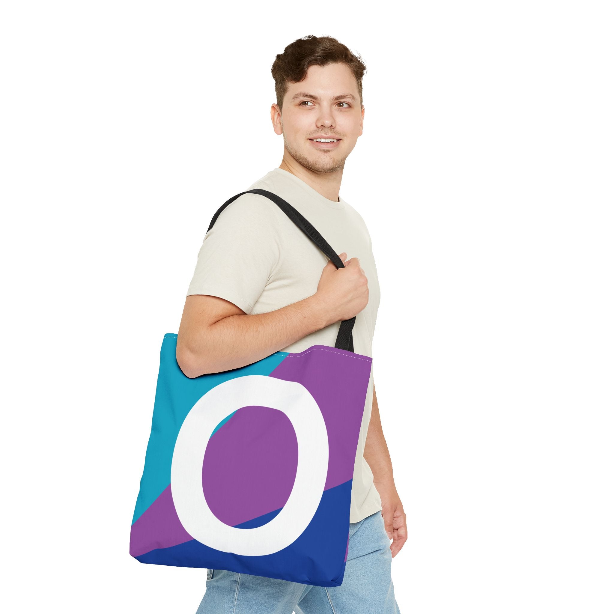 Monogram 'O' Colorblock Tote Bag — Personalized Initial O Shoulder Tote