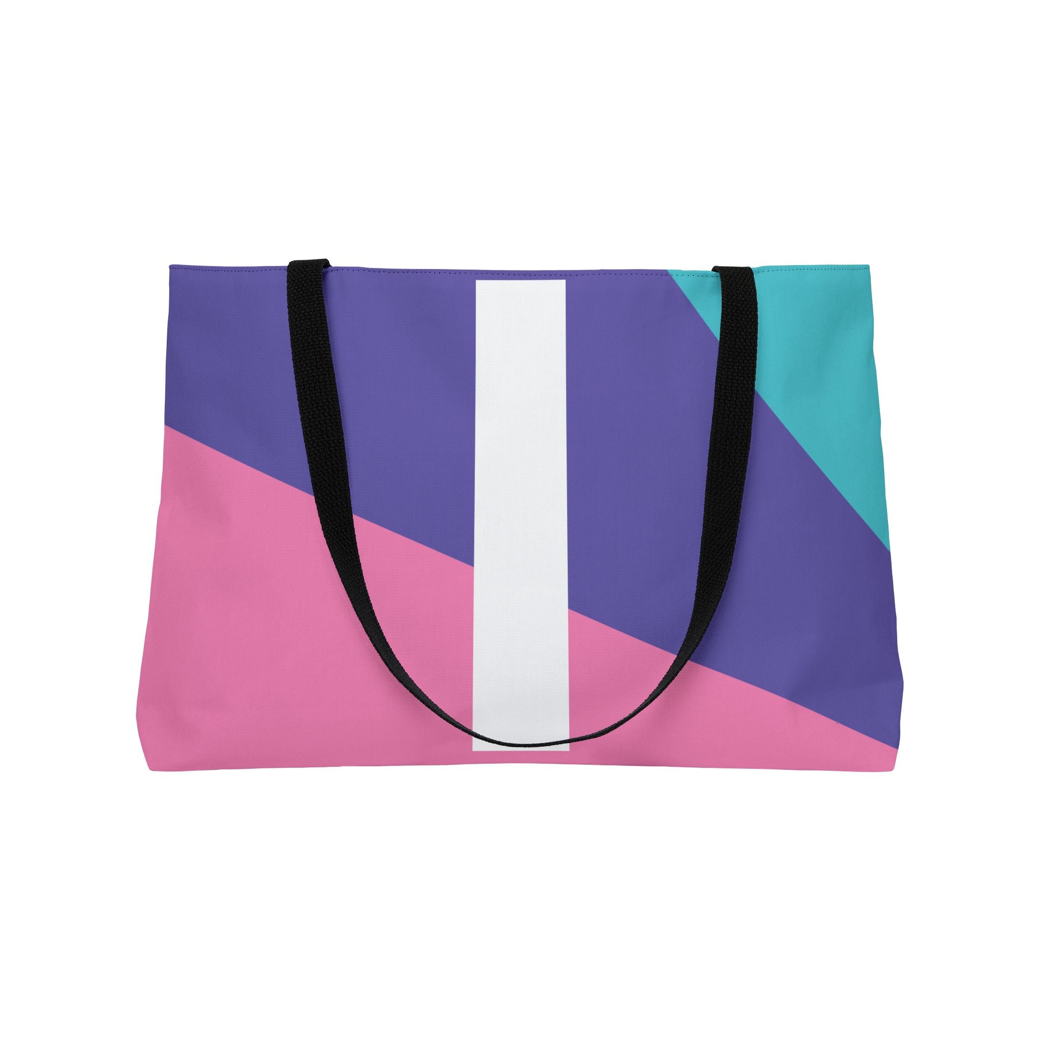 Personalized 'I' Colorblock Tote Bag — Monogram Weekender Tote