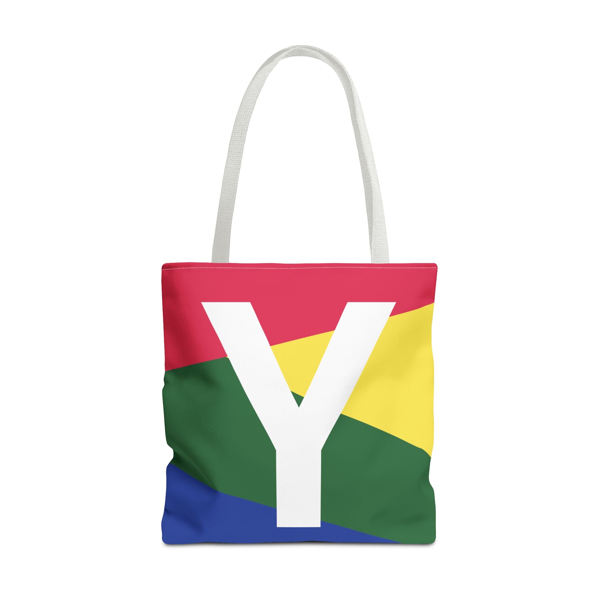Monogram 'Y' Colorblock Tote Bag — Personalized Initial Y Shoulder Tote
