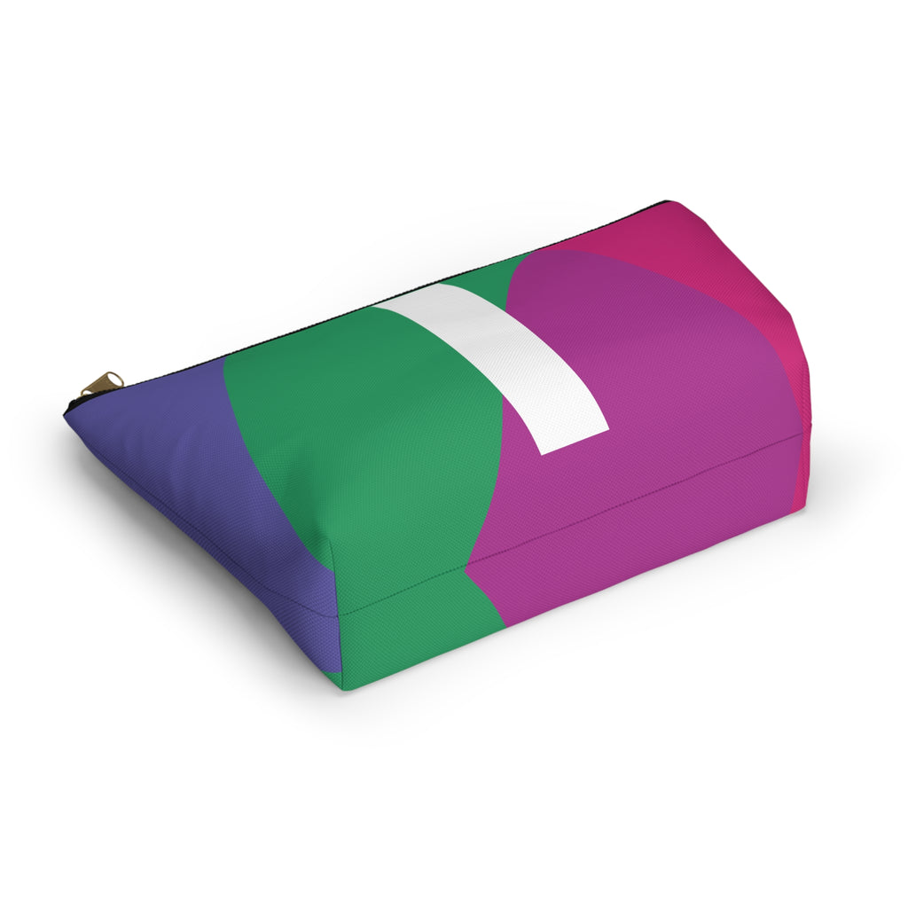 Initials Colorblock Accessory Pouch — Monogram I T-Bottom Cosmetic Bag