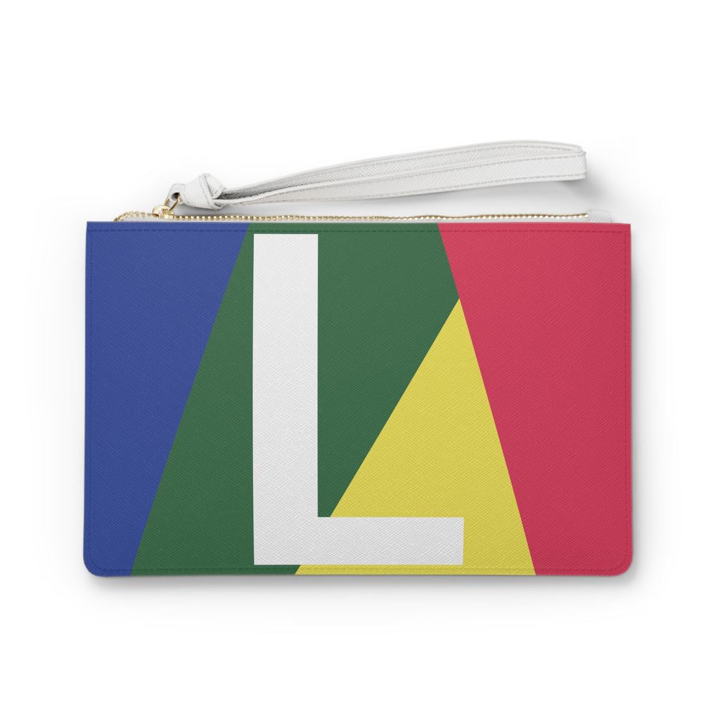Monogram 'L' Colorblock Clutch Bag — Bold Geometric Wristlet for Everyday & Gifts