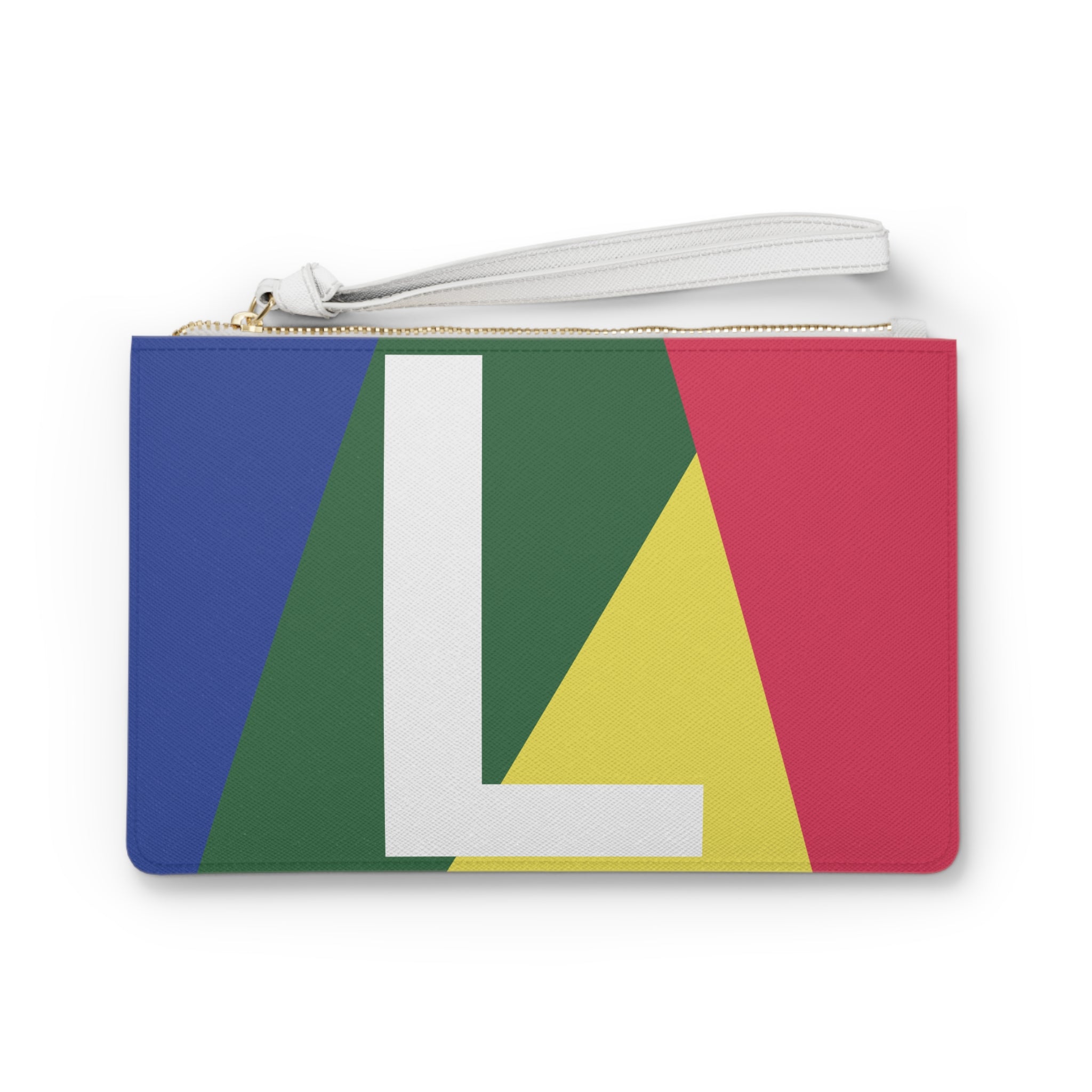 Monogram 'L' Colorblock Clutch Bag — Bold Geometric Wristlet for Everyday & Gifts