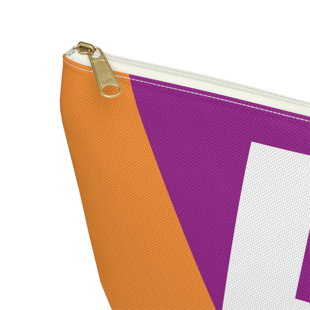 Initials Colorblock Accessory Pouch — Monogram E T-Bottom Cosmetic Bag