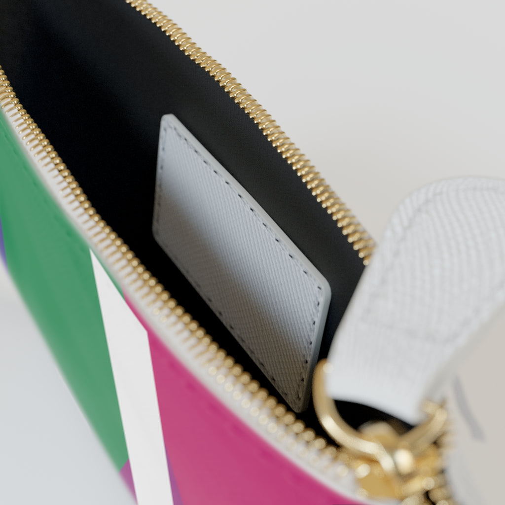Initial J Mini Clutch — Colorblock Monogram Wristlet Wallet