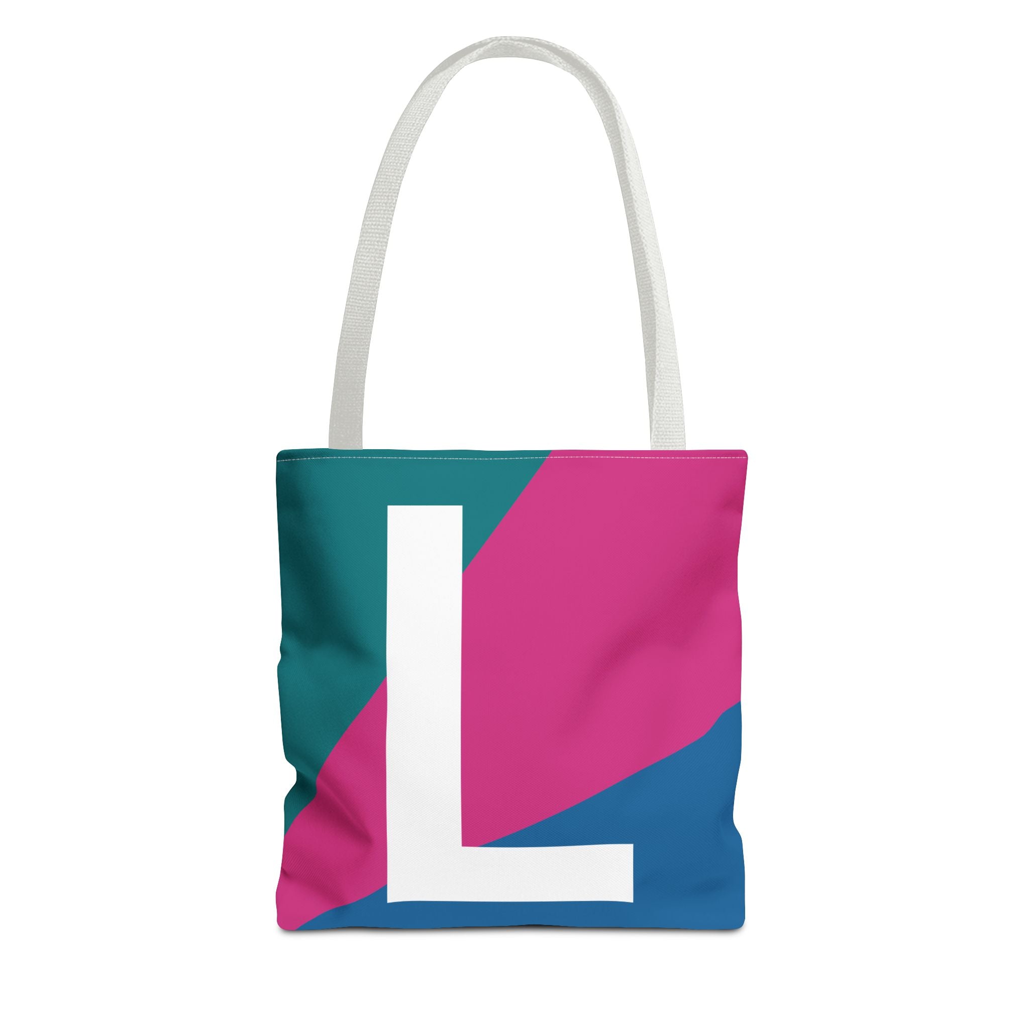 Monogram 'L' Colorblock Tote Bag — Personalized Initial L Shoulder Tote