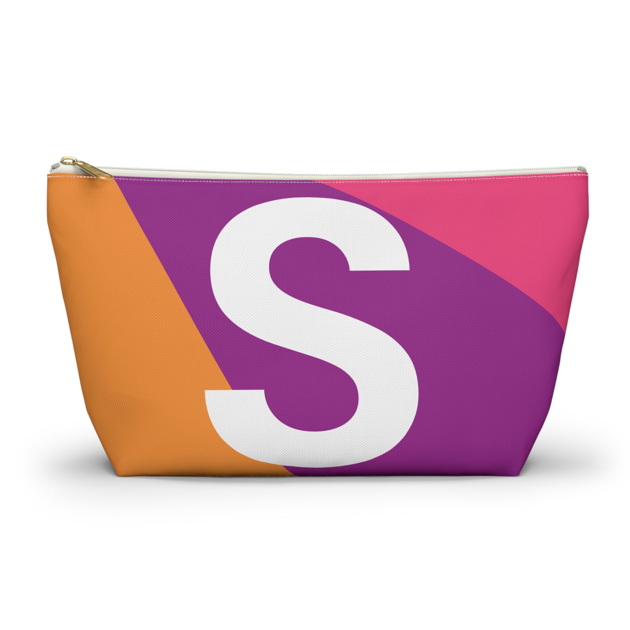 Initials Colorblock Accessory Pouch — Monogram S T-Bottom Cosmetic Bag