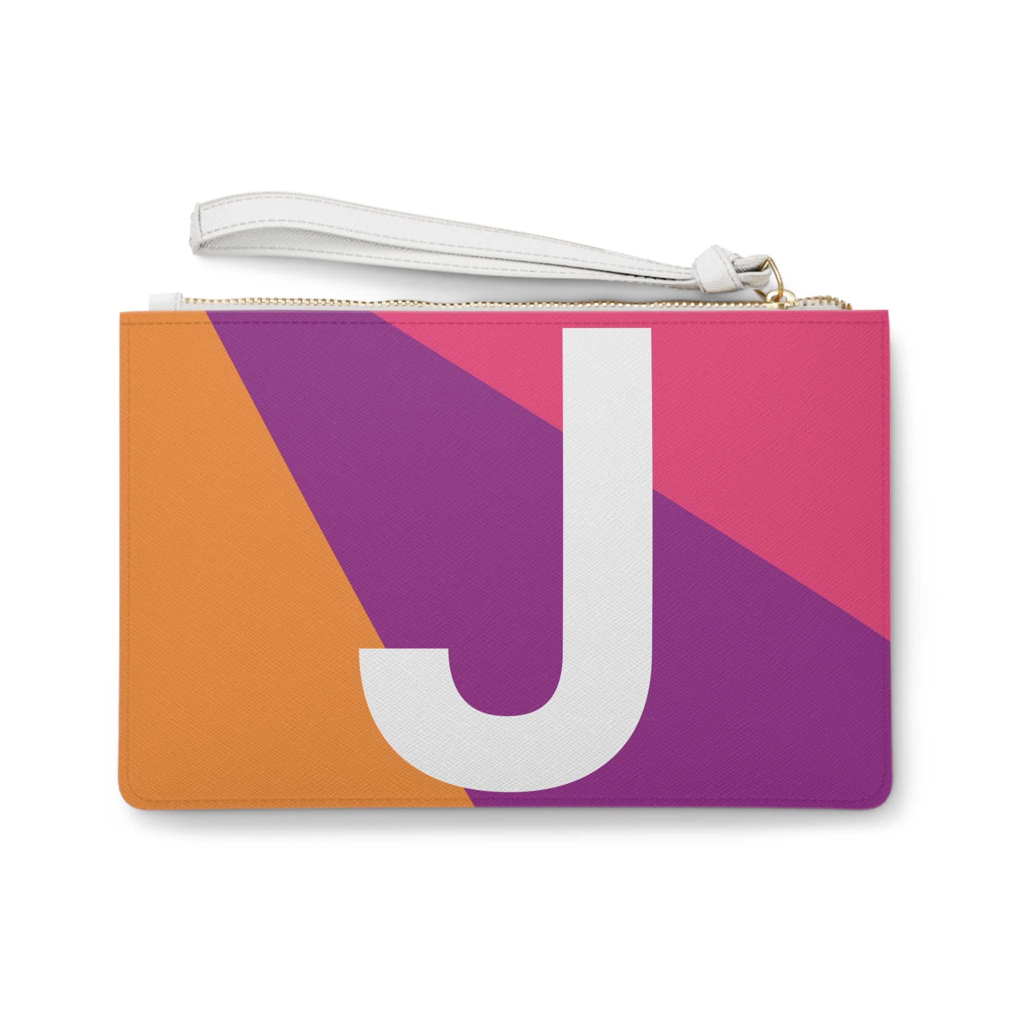 Monogram 'J' Colorblock Clutch Bag — Bold Geometric Wristlet for Everyday & Gifts
