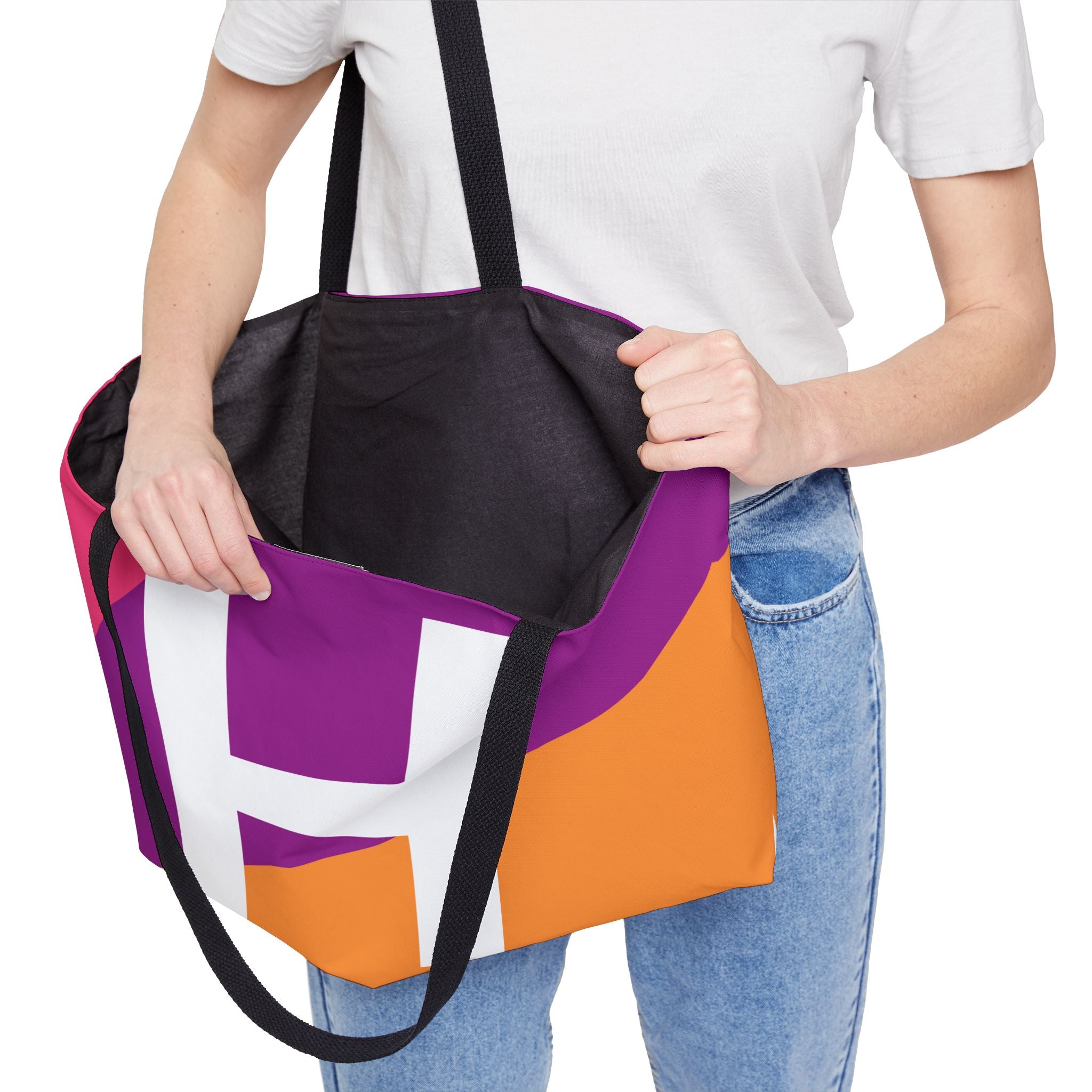 Personalized 'H' Colorblock Tote Bag — Monogram Weekender Tote