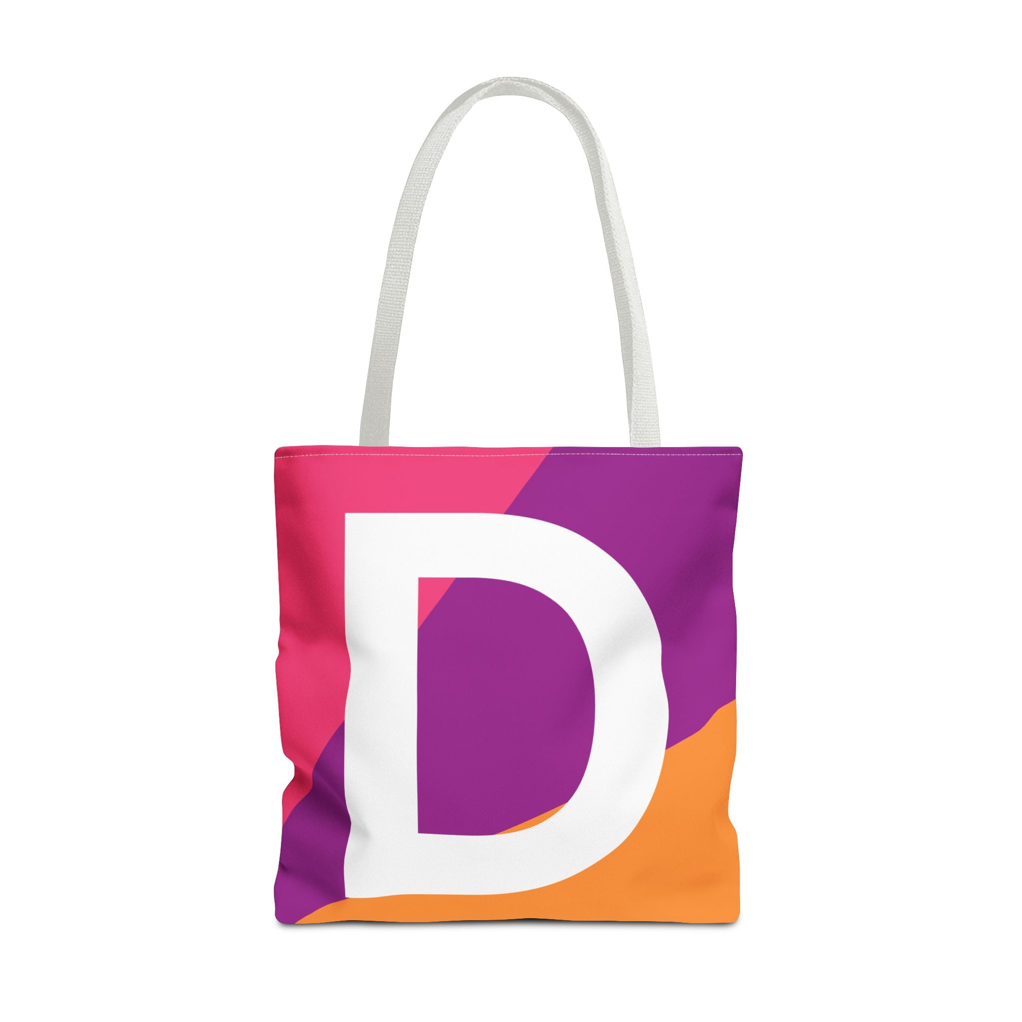 Monogram 'D' Colorblock Tote Bag — Personalized Initial D Shoulder Tote