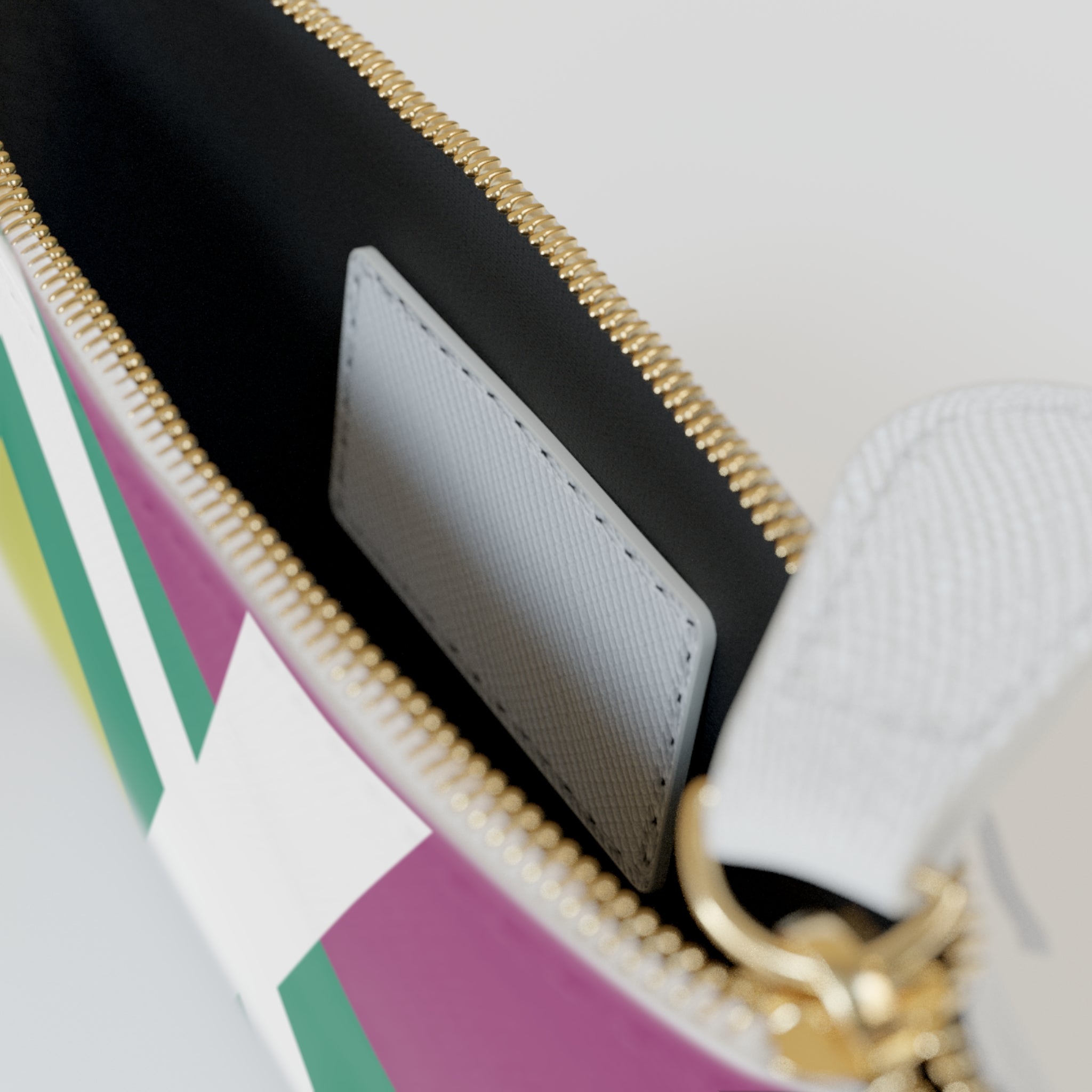 Initial X Mini Clutch — Colorblock Monogram Wristlet Wallet