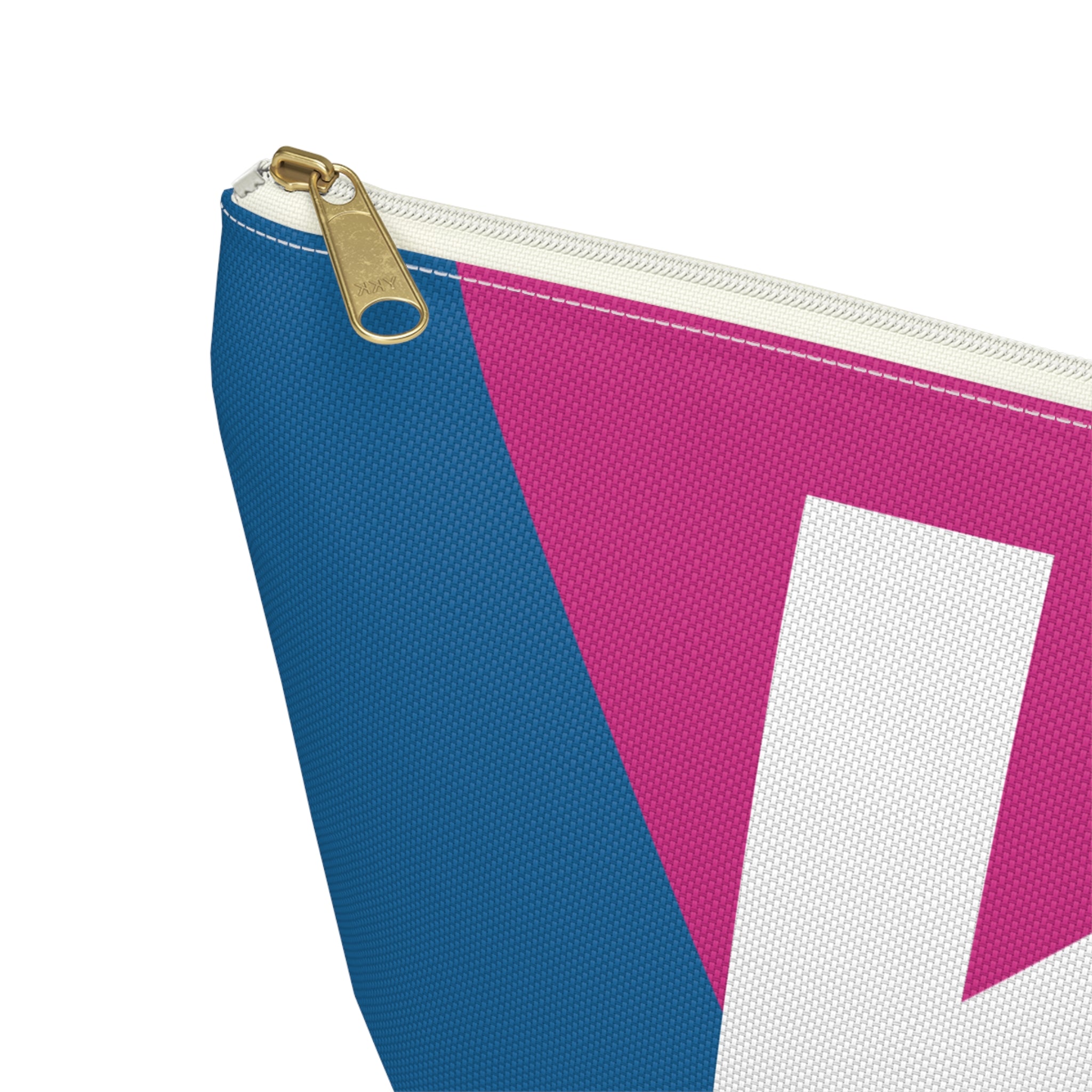 Initials Colorblock Accessory Pouch — Monogram K T-Bottom Cosmetic Bag