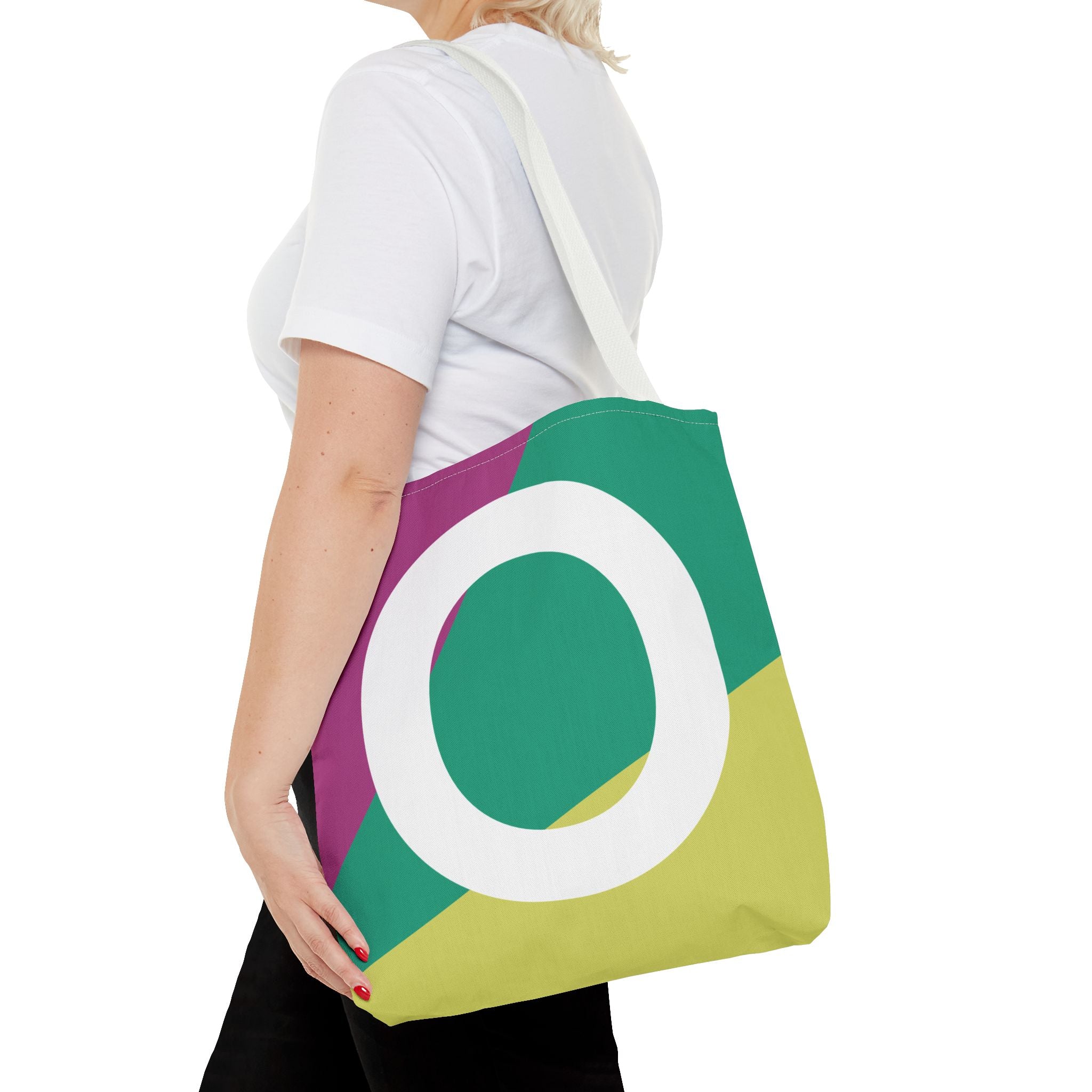 Monogram 'O' Colorblock Tote Bag — Personalized Initial O Shoulder Tote