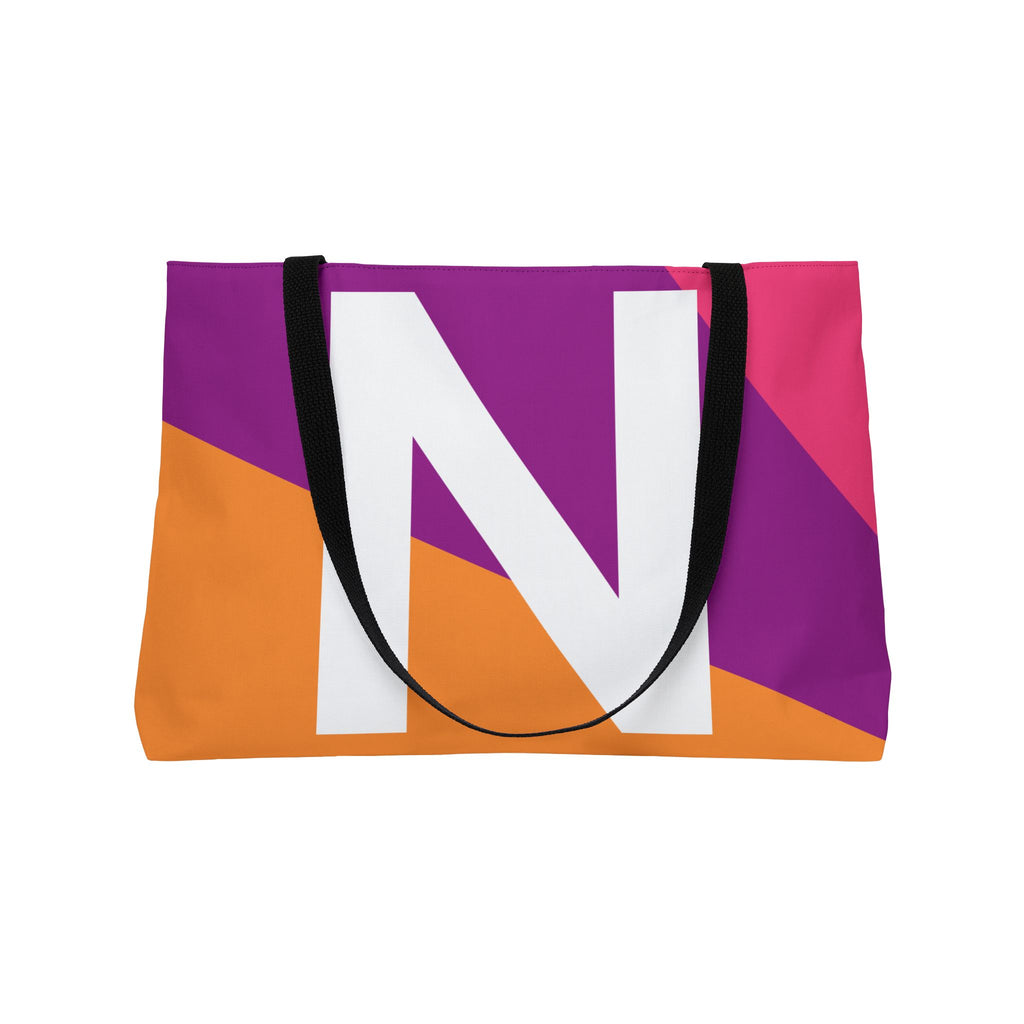 Personalized 'N' Colorblock Tote Bag — Monogram Weekender Tote