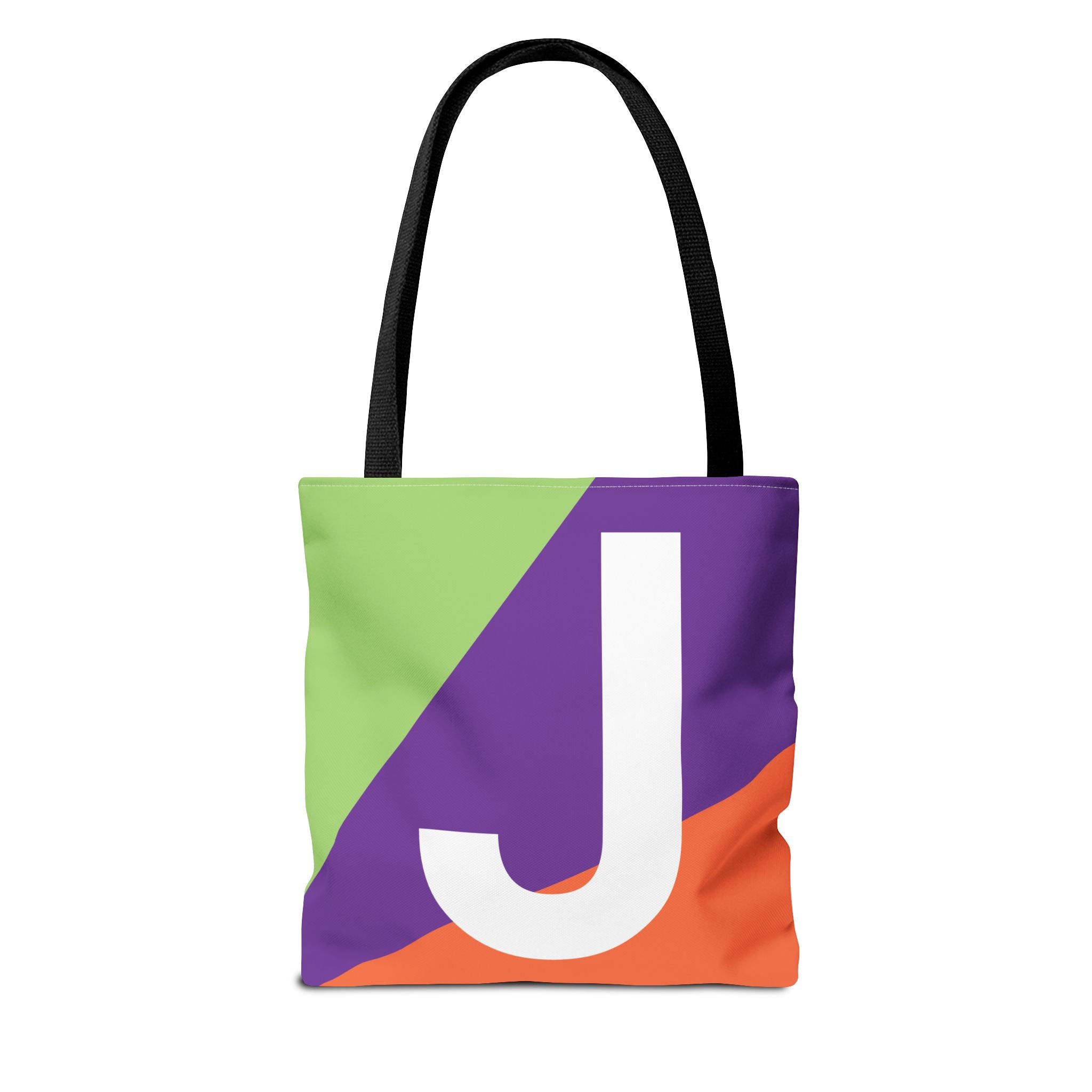 Monogram 'J' Colorblock Tote Bag — Personalized Initial J Shoulder Tote
