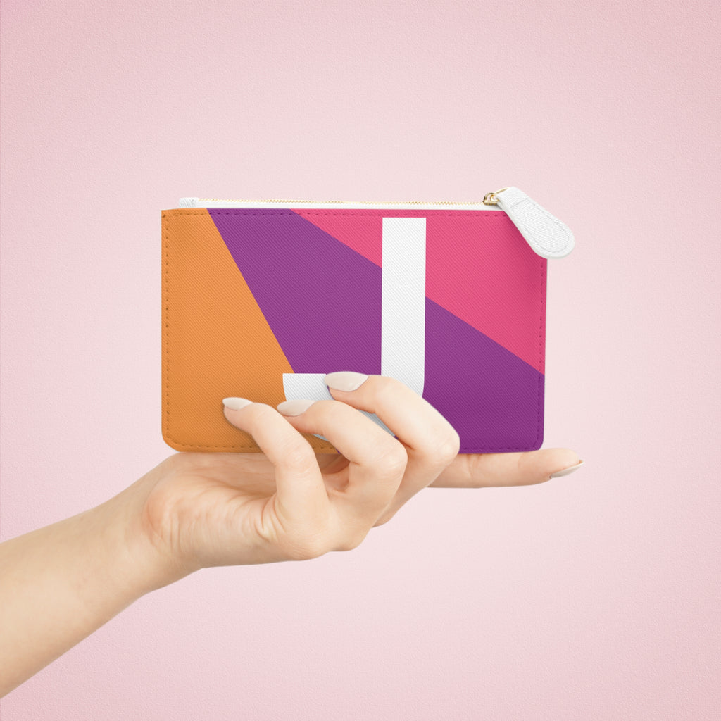 Initial J Mini Clutch — Colorblock Monogram Wristlet Wallet