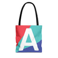 Monogram 'A' Colorblock Tote Bag — Personalized Initial A Shoulder Tote