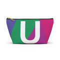 Initials Colorblock Accessory Pouch — Monogram U T-Bottom Cosmetic Bag