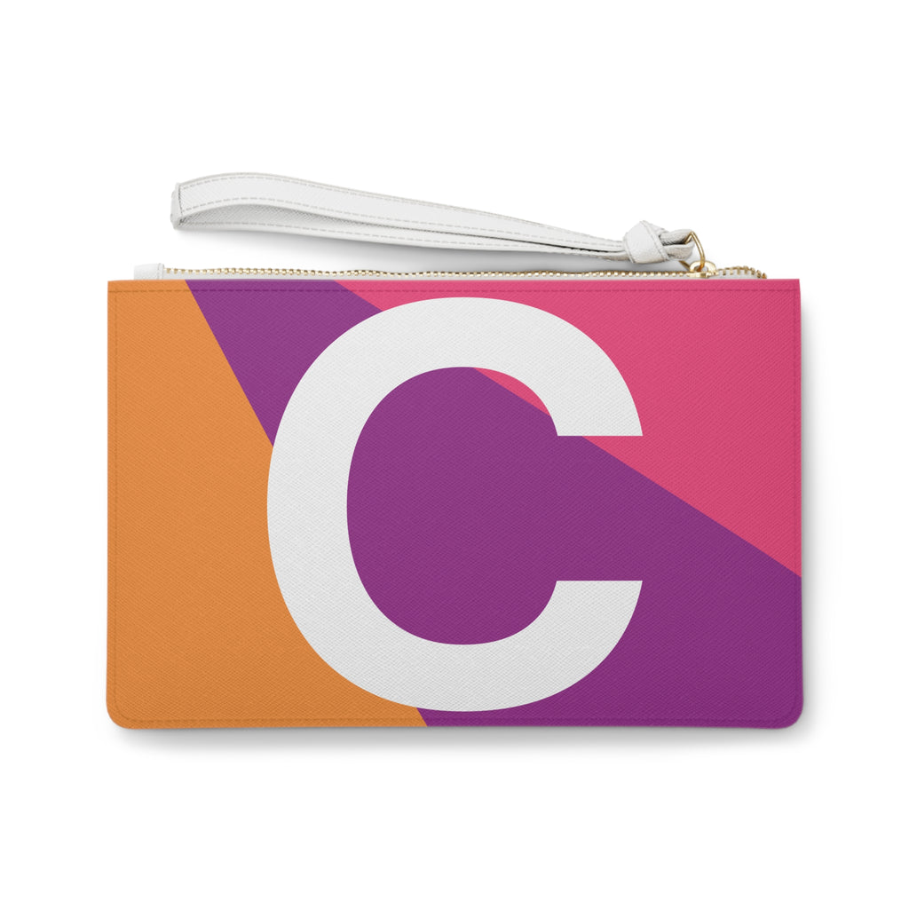 Monogram 'C' Colorblock Clutch Bag — Bold Geometric Wristlet for Everyday & Gifts