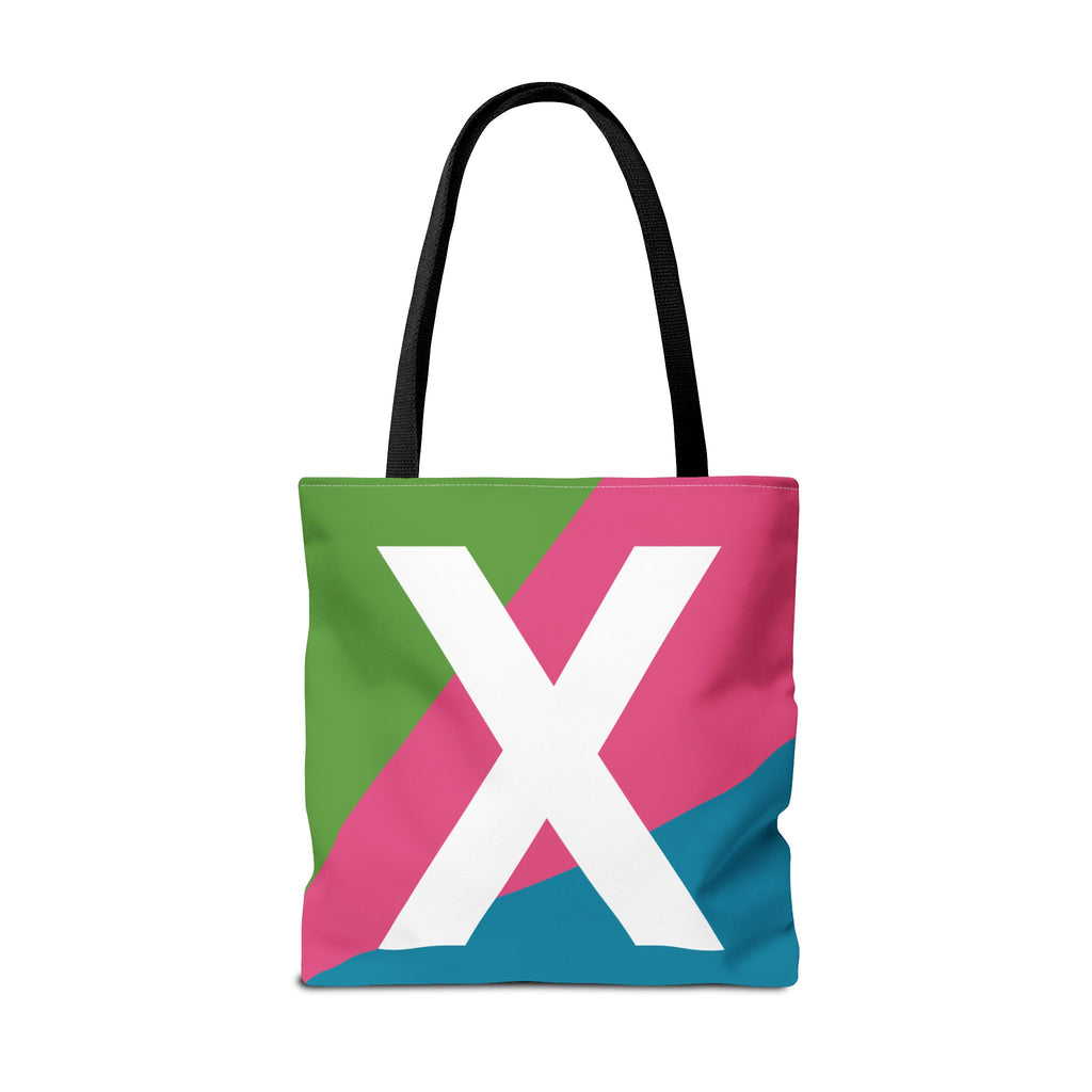 Monogram 'X' Colorblock Tote Bag — Personalized Initial X Shoulder Tote