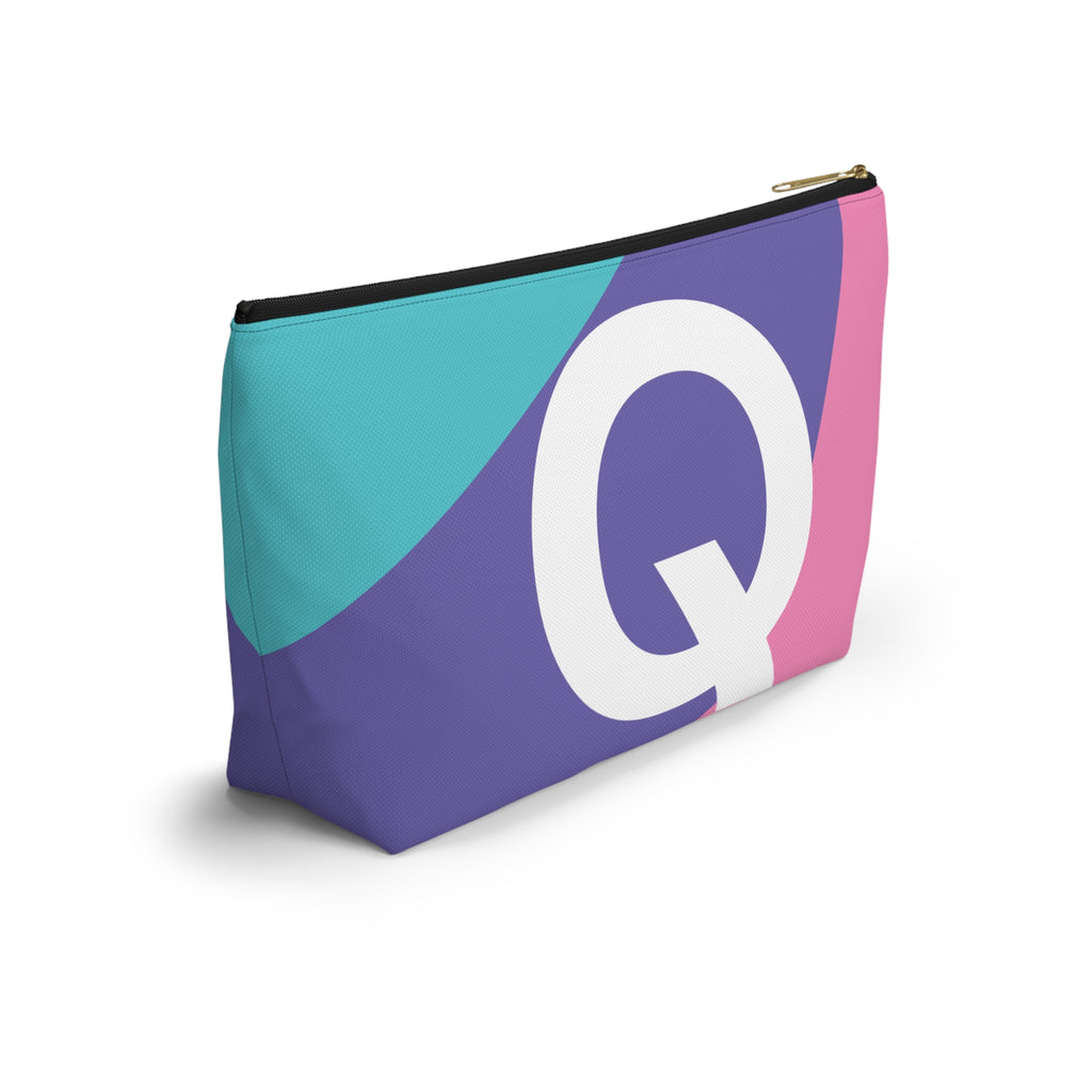 Colorblock Accessory Pouch — Monogram Q T-Bottom Cosmetic Bag